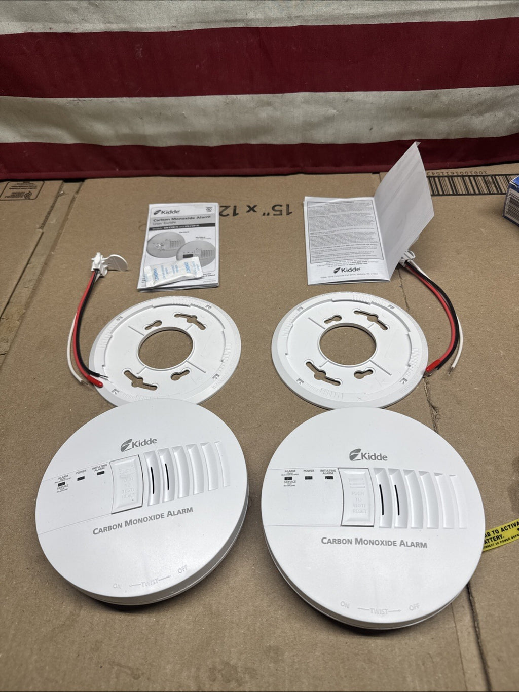 2 Pack Kidde Firex Hardwired Carbon Monoxide Detector w/LED, 9V Backup Battery