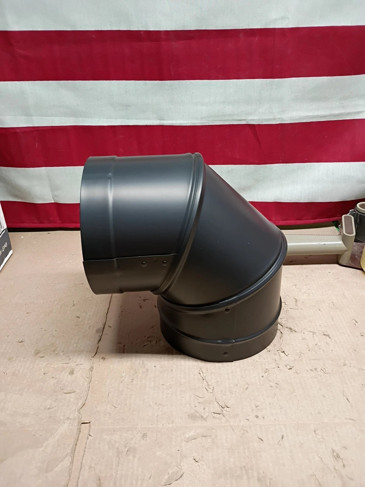 DuraVent DuraBlack 6" Galvanized Single Wall Stove Pipe 90° Elbow 6DBK-E90 Black