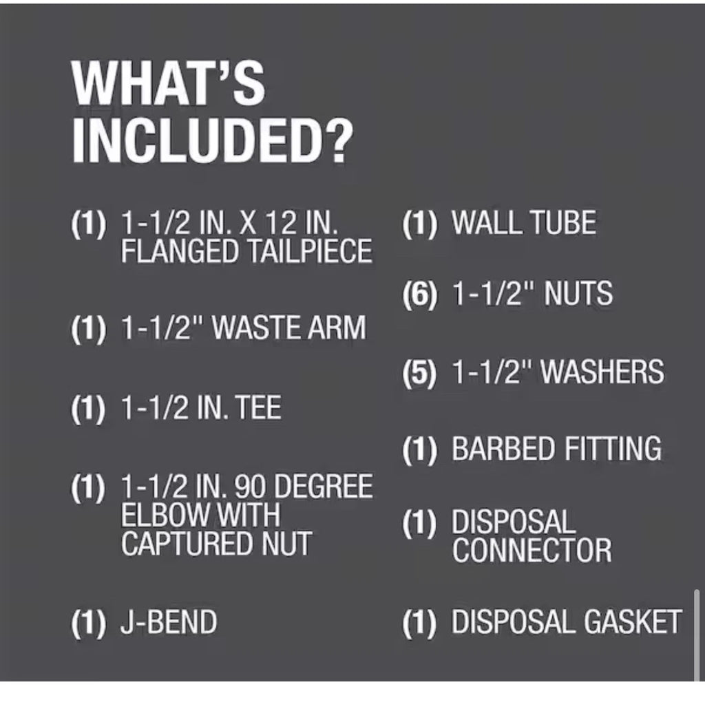 4-PACK PF WaterWorks PF0989 Garbage Disposal Installation Kit, Tubular PVC White