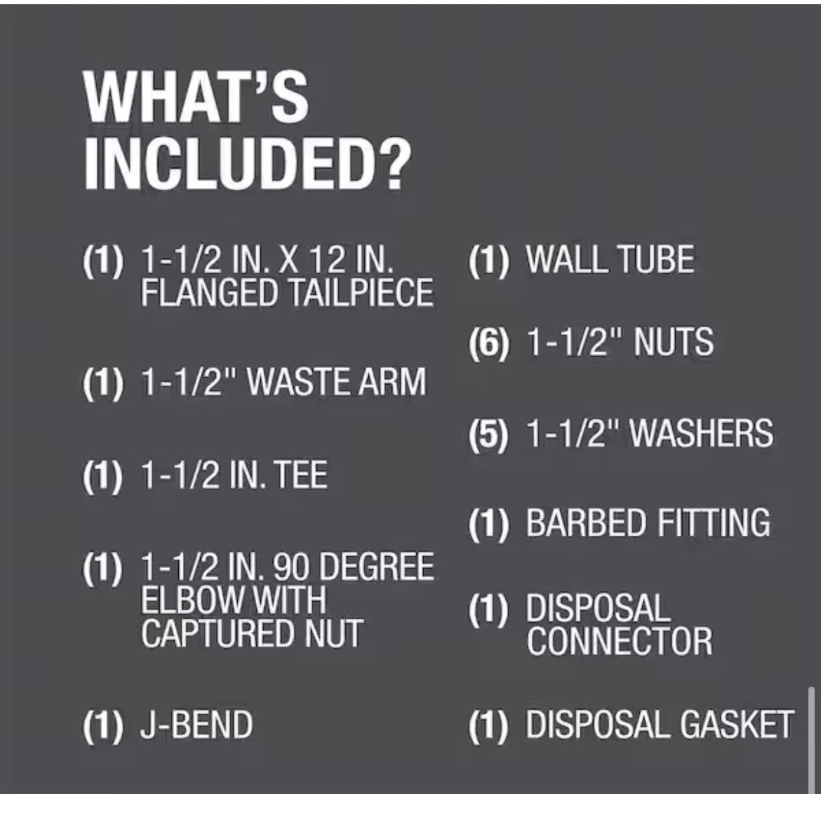 4-PACK PF WaterWorks PF0989 Garbage Disposal Installation Kit, Tubular PVC White