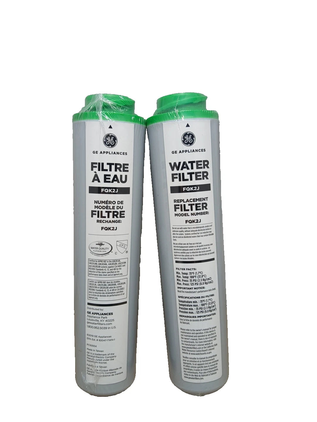 2pck GE Dual Flow Replacement Water Filters - Advanced Filtration