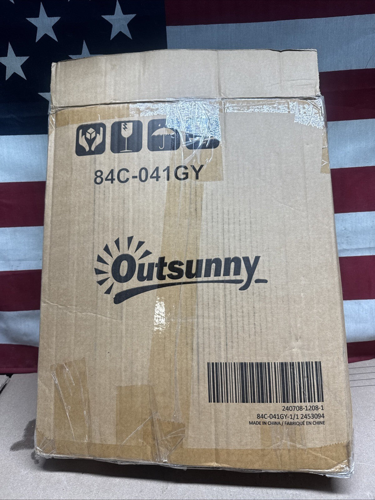 Outsunny Gazebo 2 Tier Canopy Cover Replacement 84C-041GY Size 9.84 FT X 9.84FT