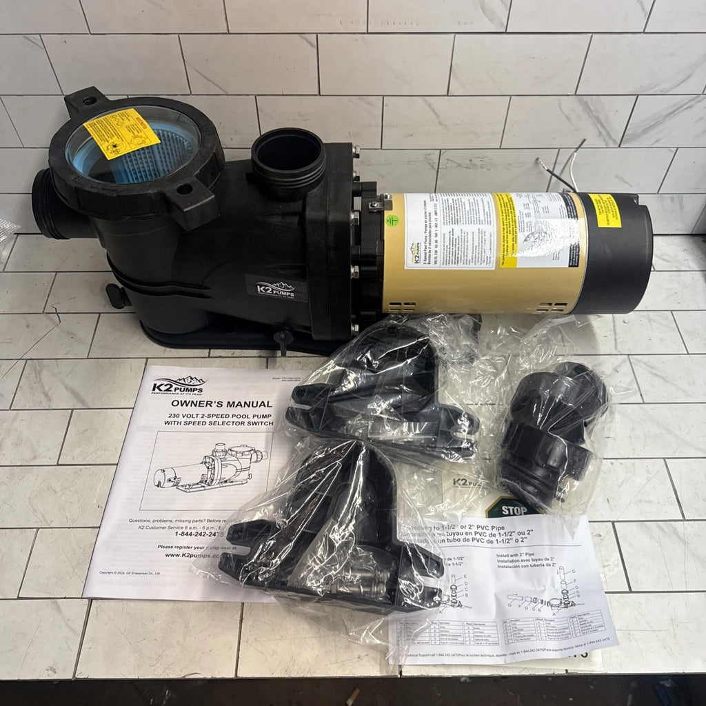 K2 Pumps PP|10001SPK Pool Pump 1HP Self Priming Two Speed 230V 75GPM New OpenBox