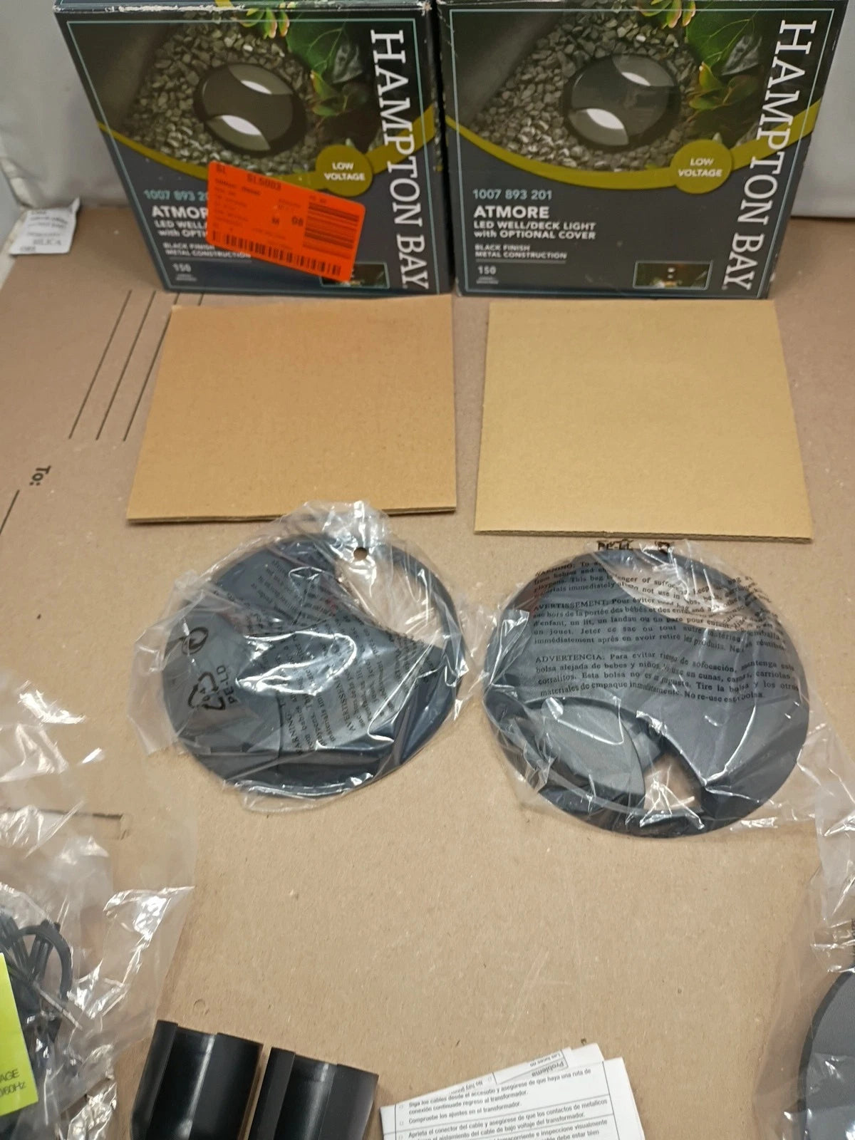 2PK Hampton Bay Atmore Low Volt Black LED 150 Lumens Outdoor Well/Deck Light