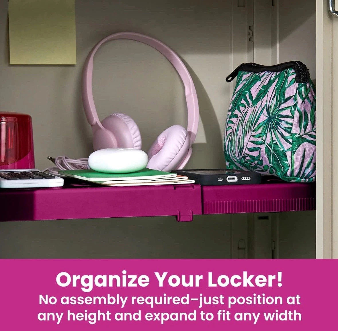 Adjust-A-Shelf Locker Shelf Extends to Fit Your Locker Easy to Use.