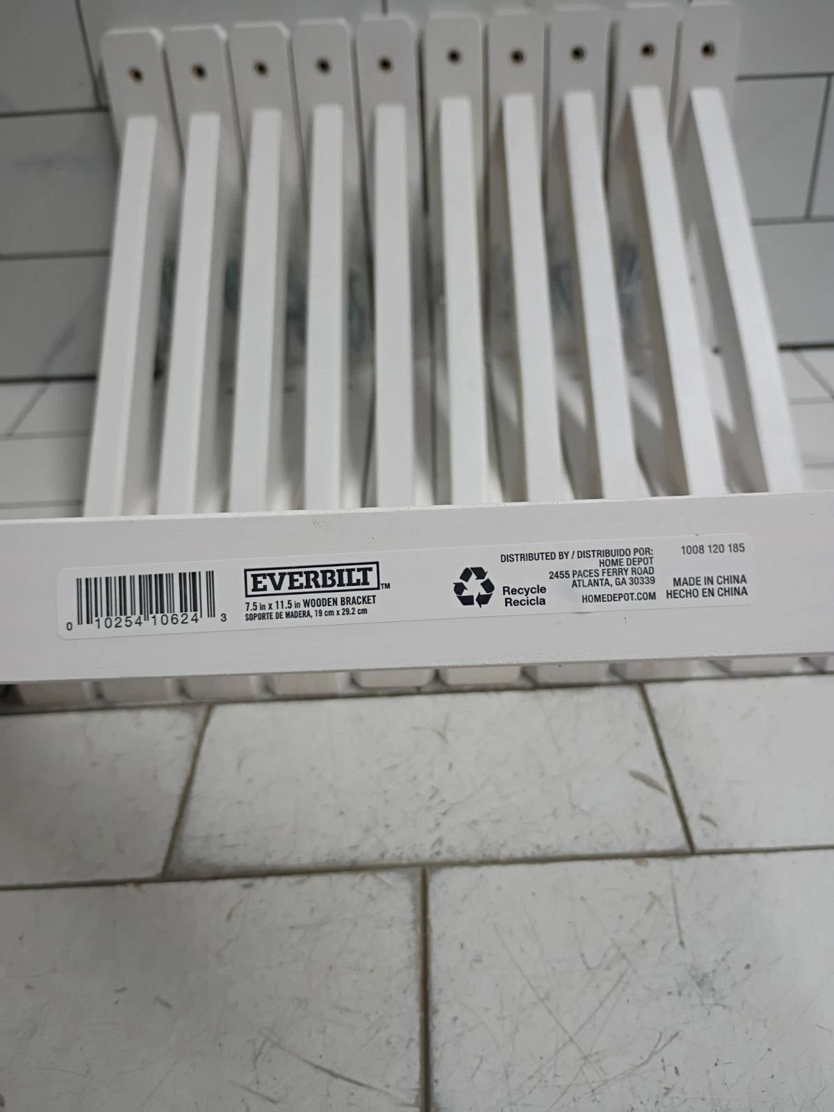 (10 Pack) Everbilt 11.5 in. x 7.5 in. Wooden Bracket White Open Box
