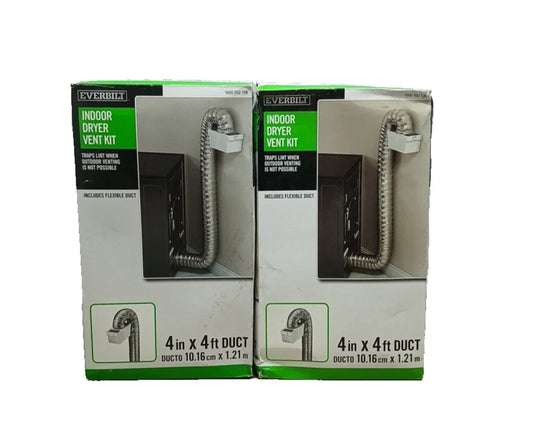2pck Everbilt LTFRHD Indoor Dryer Vent Kit 4" x 4-ft Duct