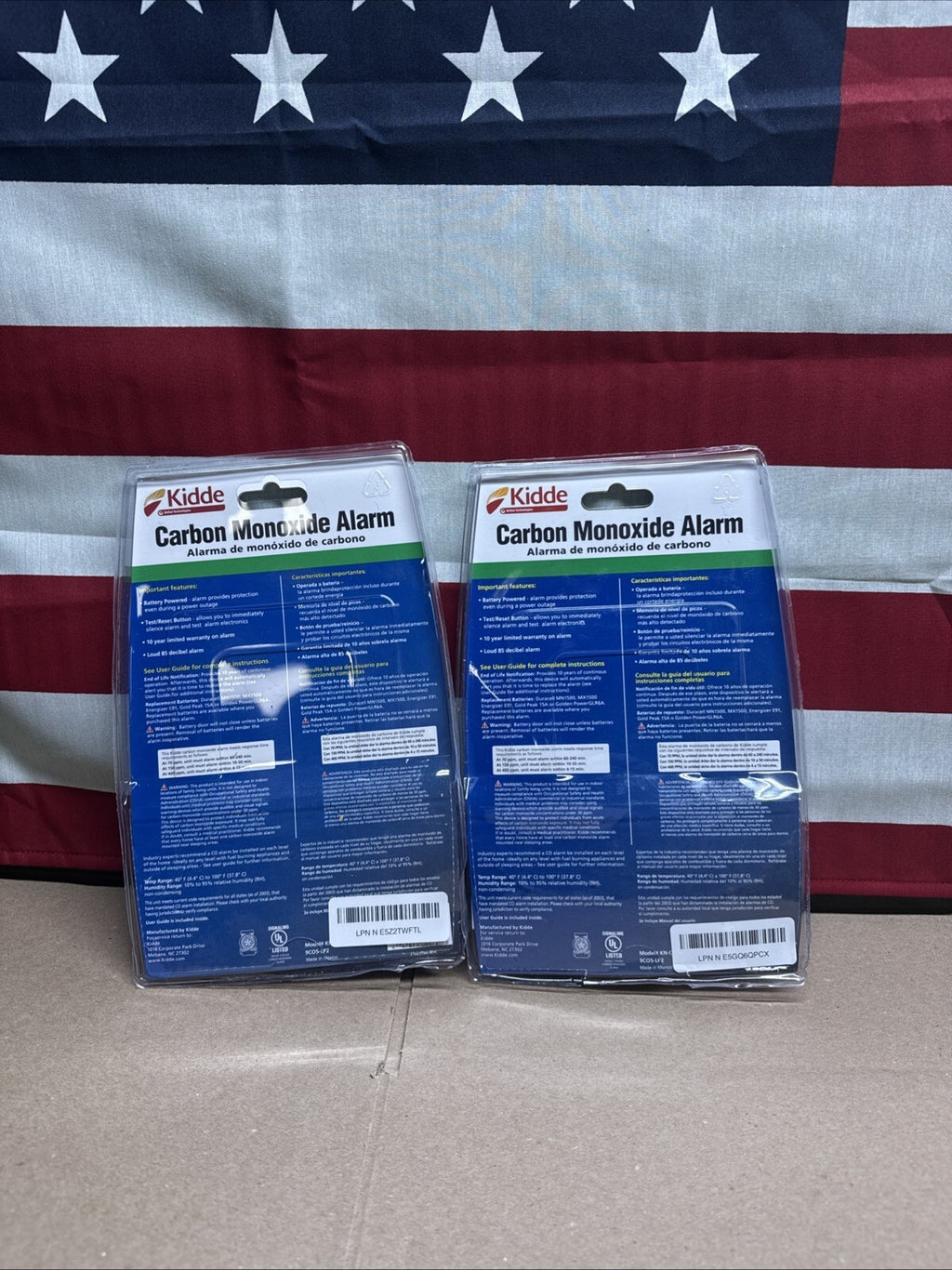 2x Kidde Carbon Monoxide Alarm Battery Operated CO Detector Monitor 9C05-LP2 New