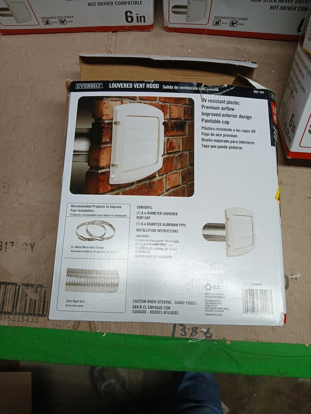 Lot Of 4 Everbilt 6 in. Louvered Exhaust Hood White Model # BLH6WHD