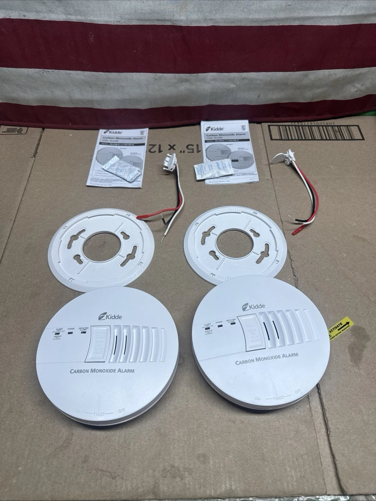 2 Pack Kidde Firex Hardwired Carbon Monoxide Detector w/LED, 9V Backup Battery