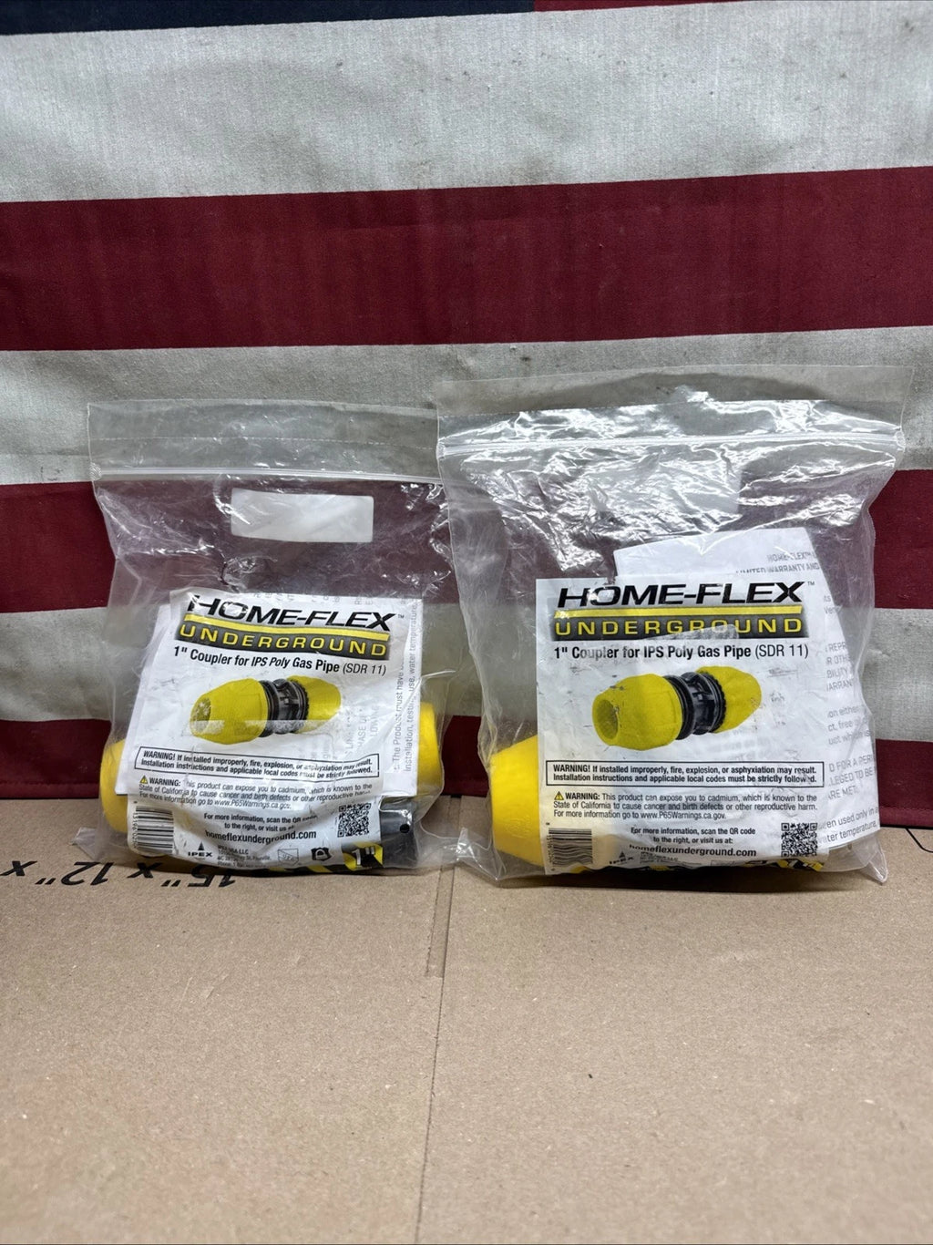 2PK HOME-FLEX Underground 1 Inch IPS SDR 11 Yellow Poly Gas Pipe Coupler