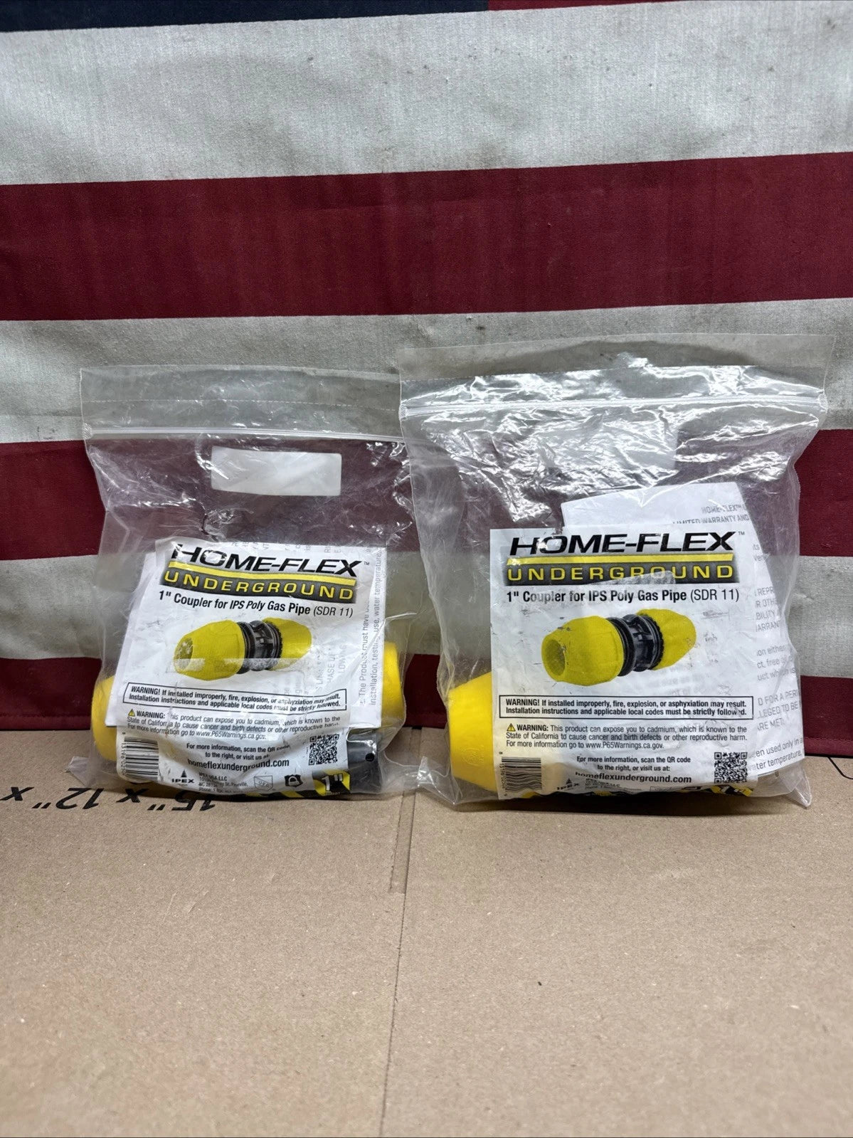 2PK HOME-FLEX Underground 1 Inch IPS SDR 11 Yellow Poly Gas Pipe Coupler
