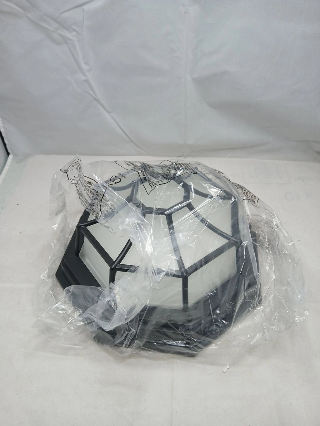 Black 10.5 Inch Flush Mount Light Fixture with Frosted Glass Ceiling Light
