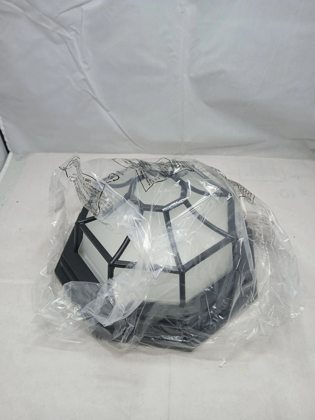 Black 10.5 Inch Flush Mount Light Fixture with Frosted Glass Ceiling Light
