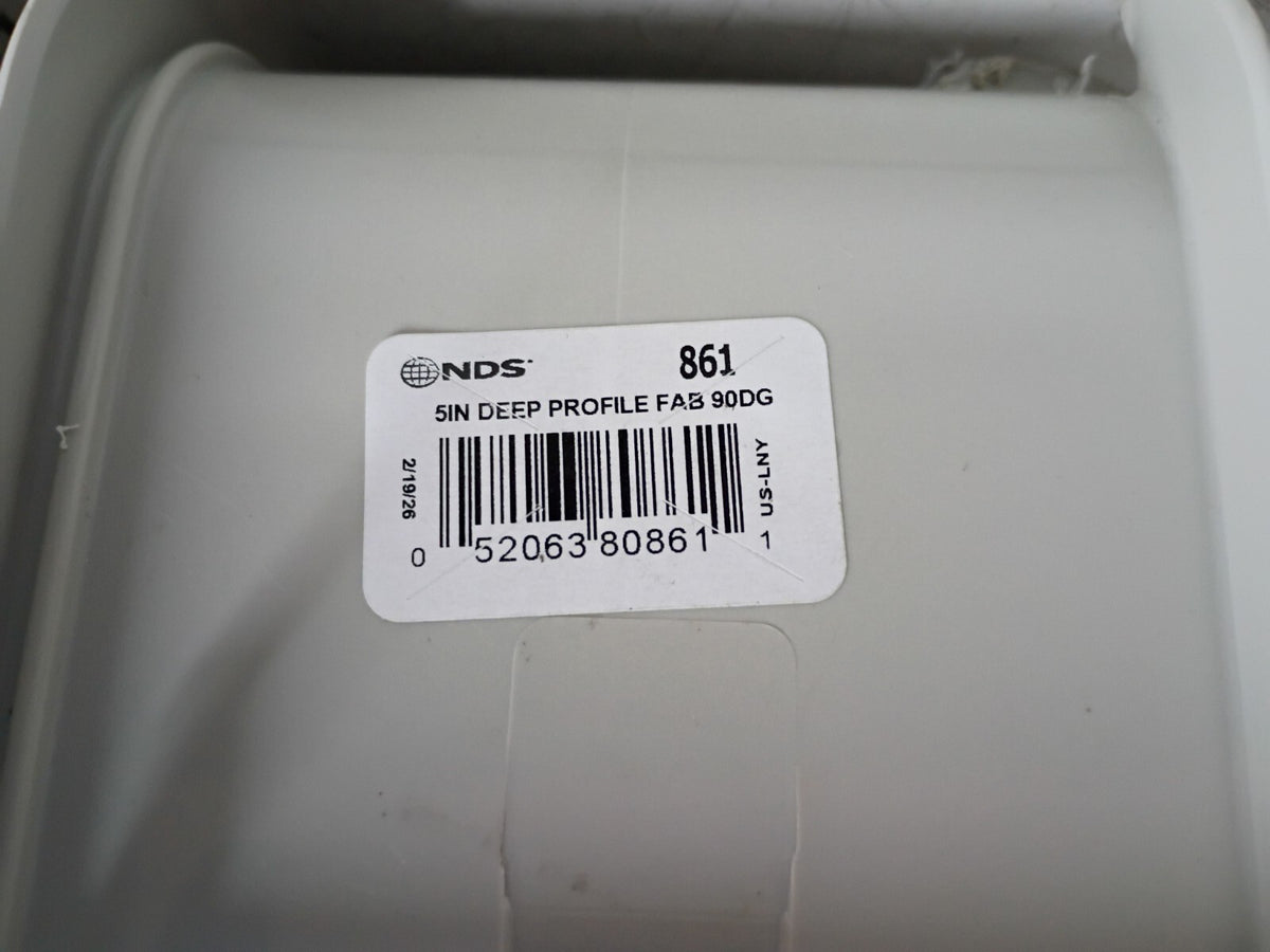 (2pk) NDS 861 5 In Series Channel Drain 90 Elbow & Grate Deep Profile Light Gray