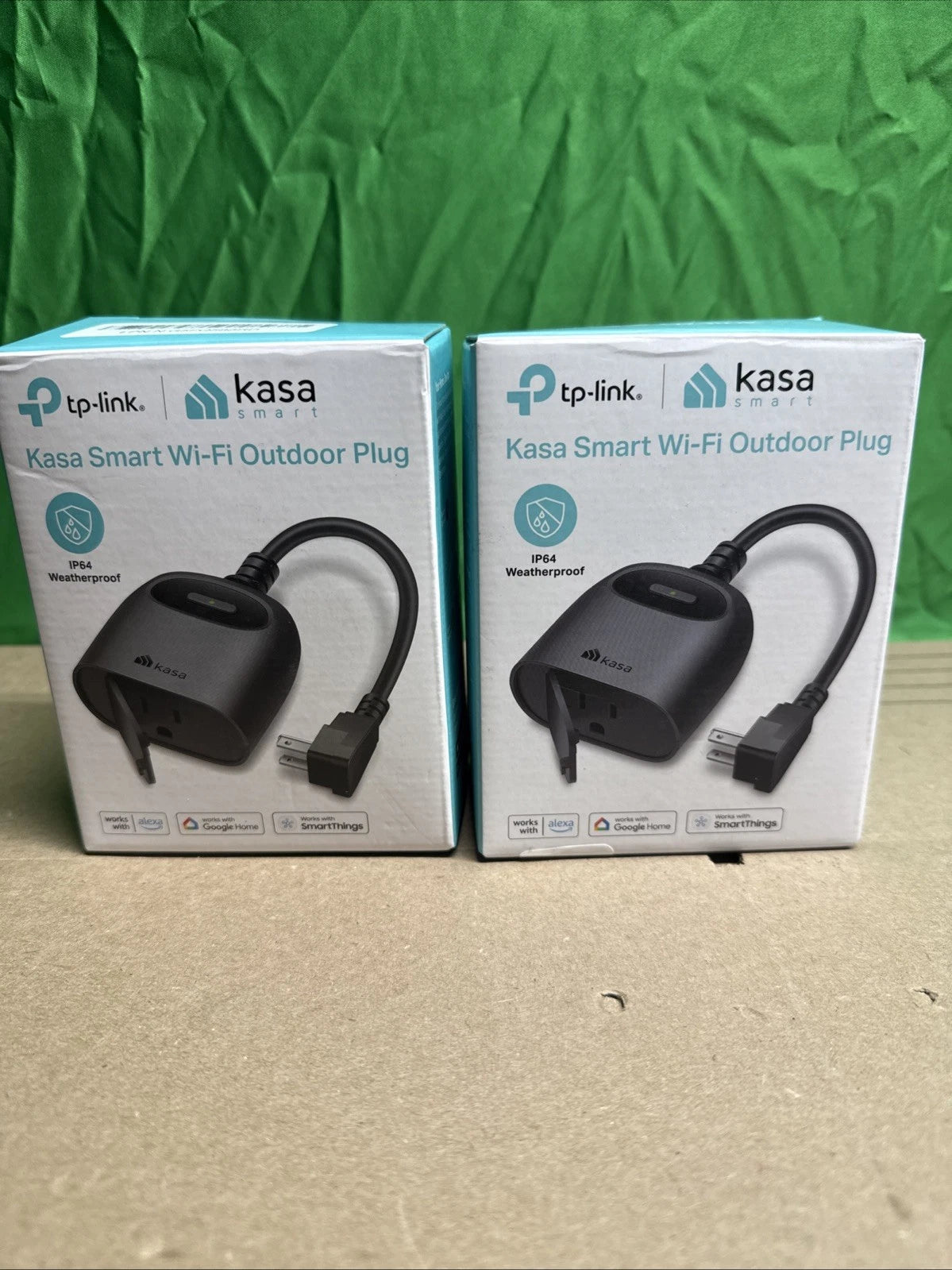 2-PK Kasa Outdoor Smart Plug Wi-Fi Outlet Timer, Works with Alexa & Google KP401