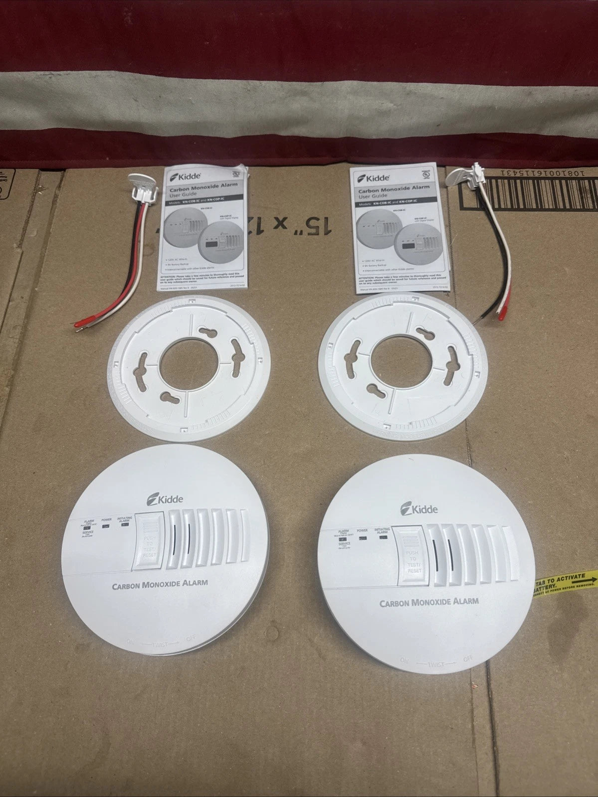 2 Pack Kidde Firex Hardwired Carbon Monoxide Detector w/LED, 9V Backup Battery