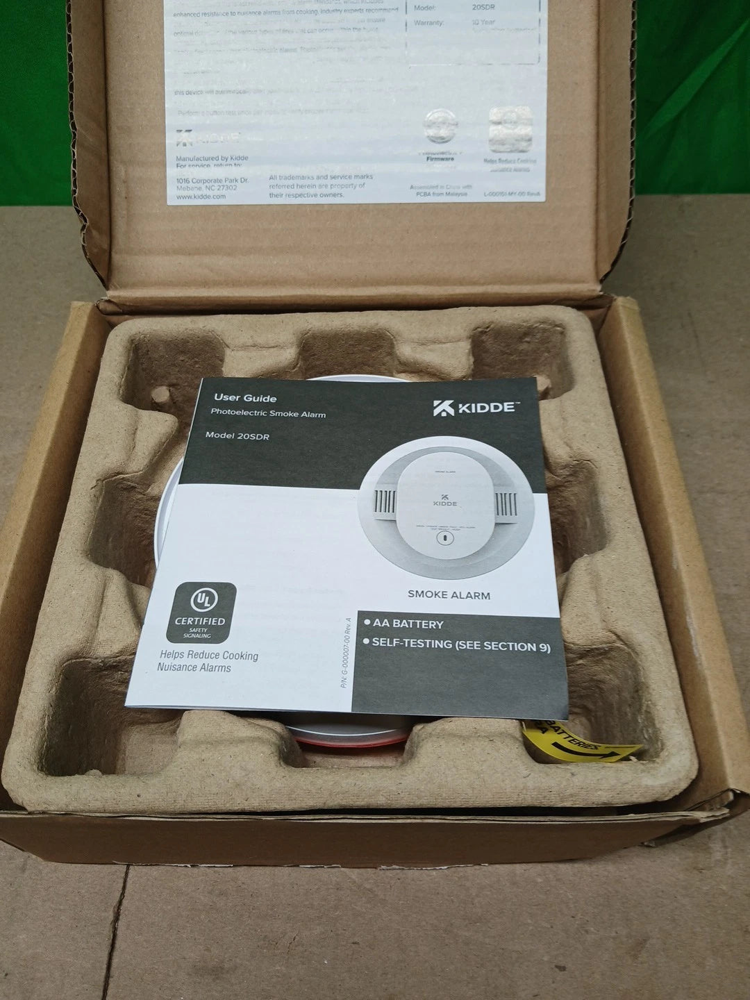 KIDDE 20SDR Photoelectric Smoke Alarm AA Battery Powered LED Warning