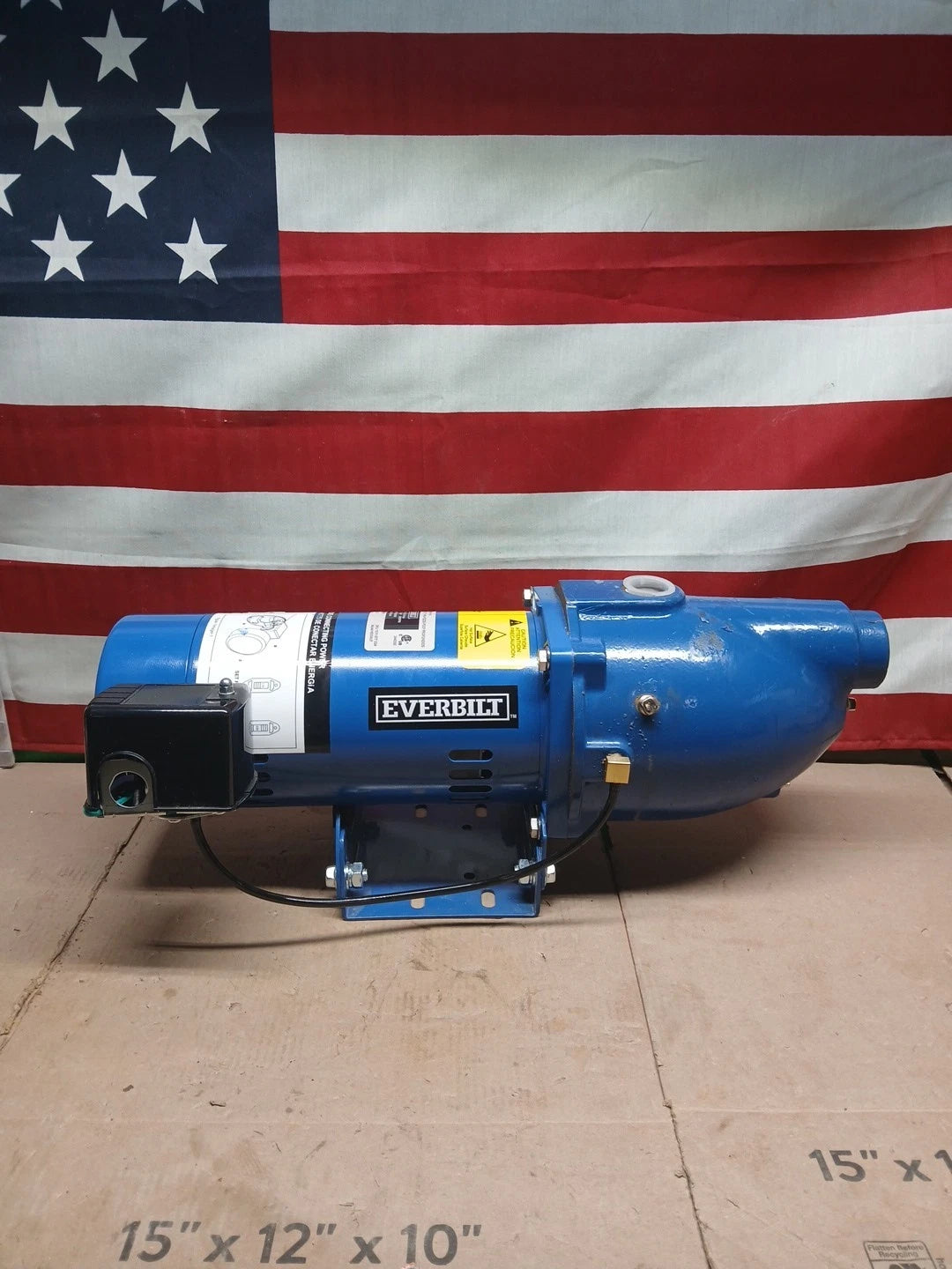 Everbilt 3/4 HP Cast Iron Shallow Well Jet Pump HDSWJ7 as is, For Parts