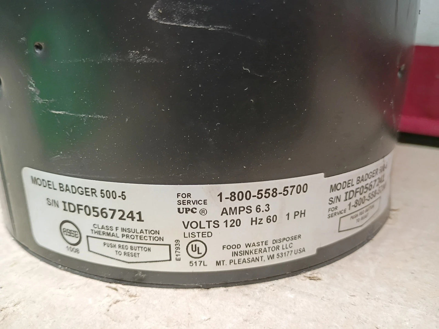 InSinkErator Badger 500, 1/2 HP Continuous Feed Kitchen Garbage Disposal, OB