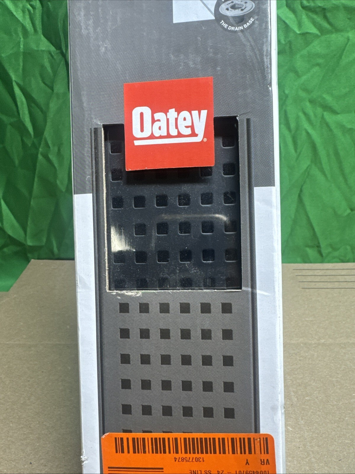 OATEY Designline 24 in. Matte Black Linear Shower Drain Square Pattern DL32240
