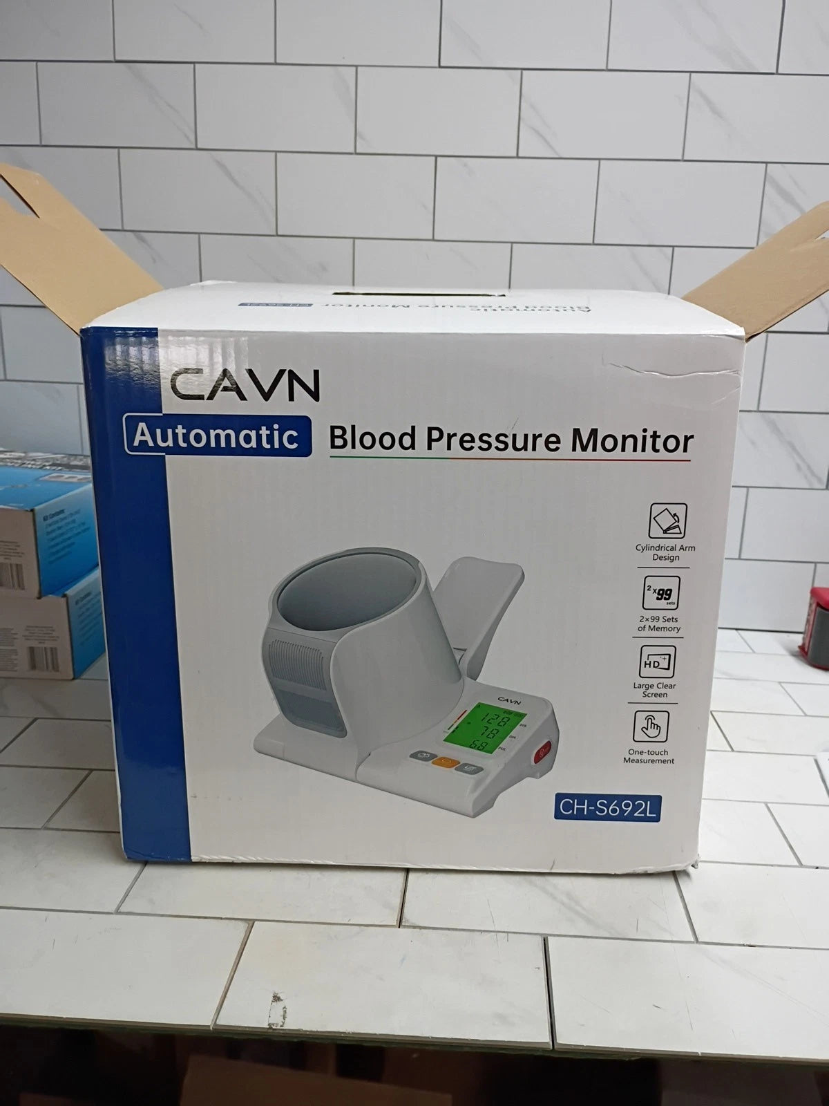 CAVN CH-S692L Blood Pressure Monitor, One-Touch Barrel-Type Open Box
