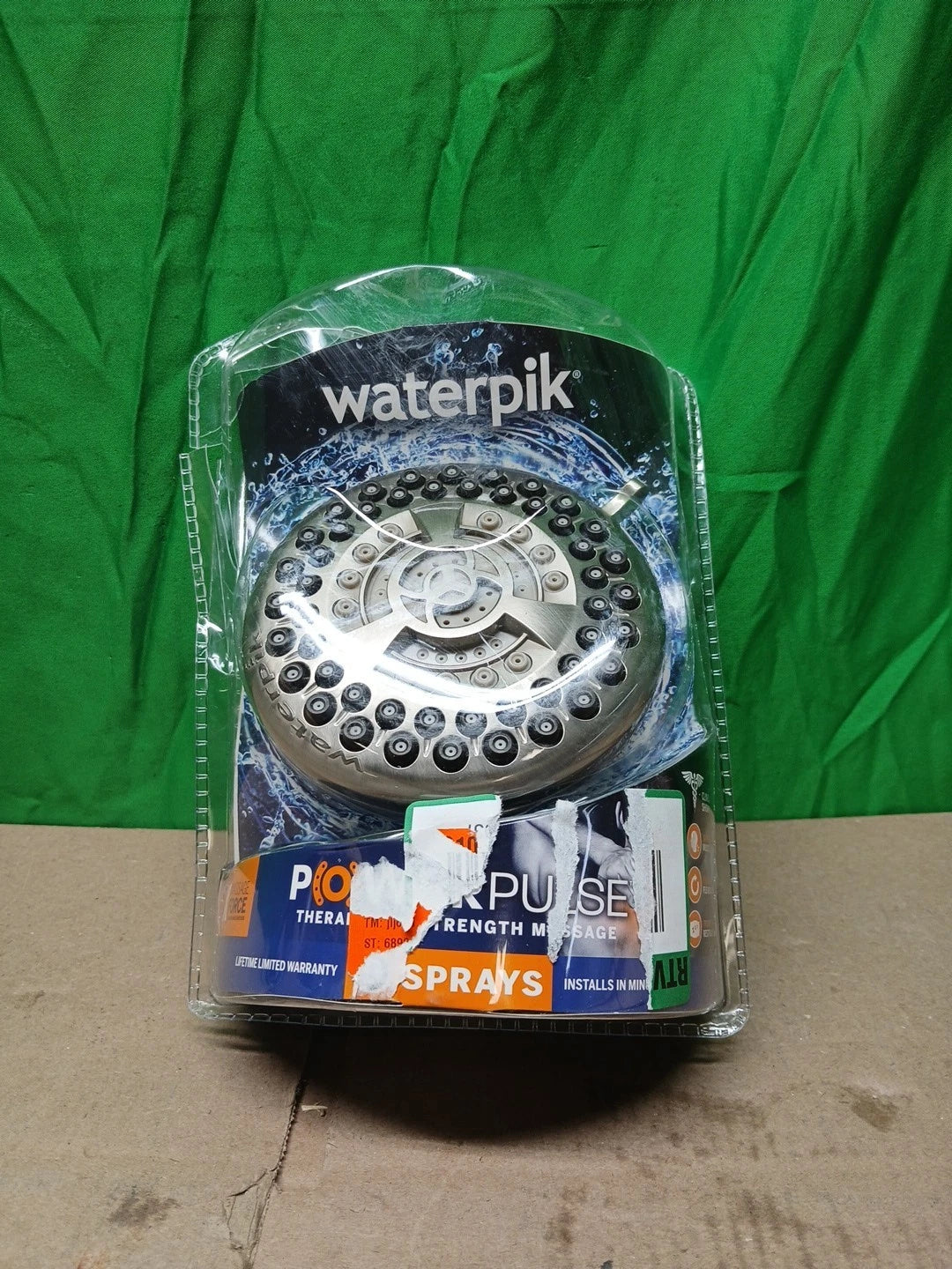 Waterpik 9 Spray 4.5” SingleWall Mount Low Flow Fixed Adjustable Brushed Nickel.