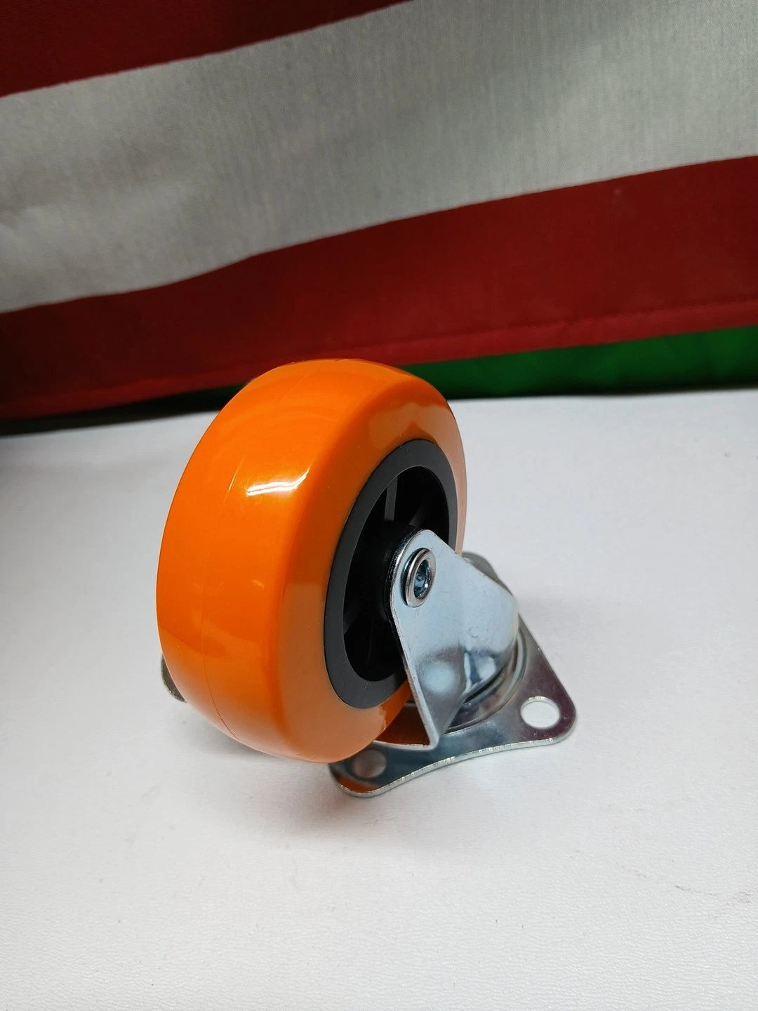 Caster On Swivel Plate Orange 3"