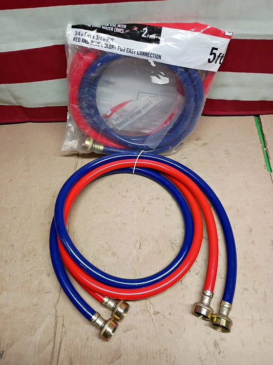 2-Pair Everbilt HRBFIL03EB-J Washing Machine Fill Hose 3/4" FIP x 3/4" FIP x 60"