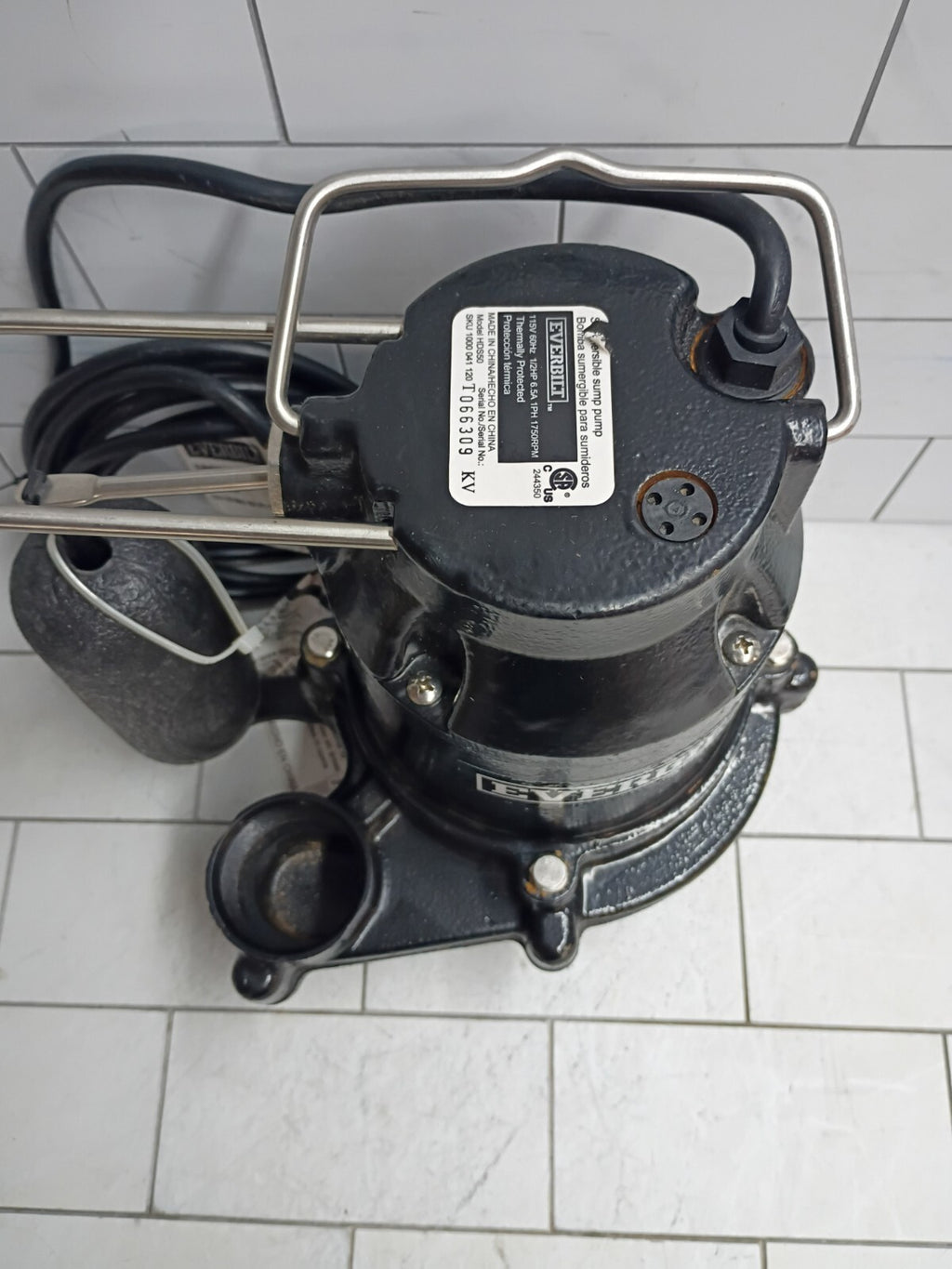 Everbilt  HDS50 1/2 HP Cast Iron Sump Pump Used, Read Description..