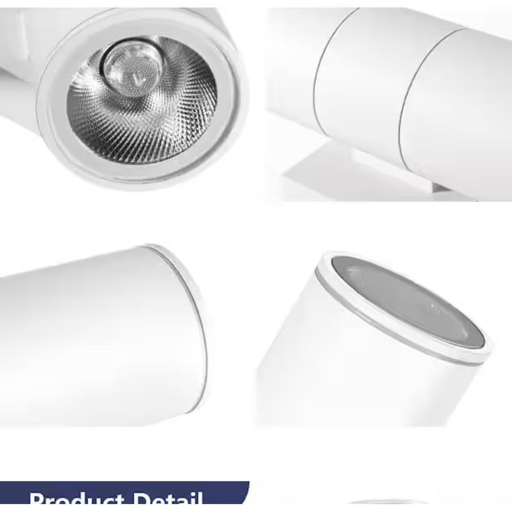 4-pack 12 in. 2-Light White Cylinder Outdoor Wall Lantern Sconce W/ LED light