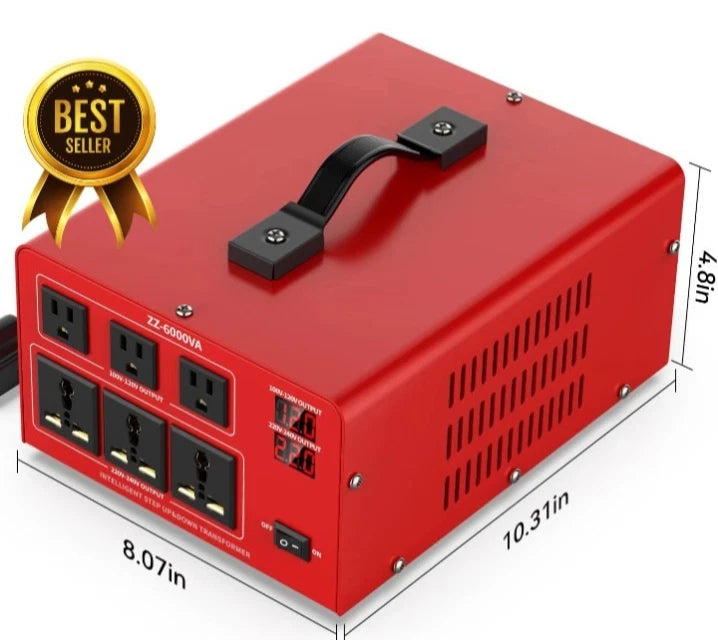6000 Watt Voltage Converter Transformer Heavy Duty Step Up/Down Power Converter