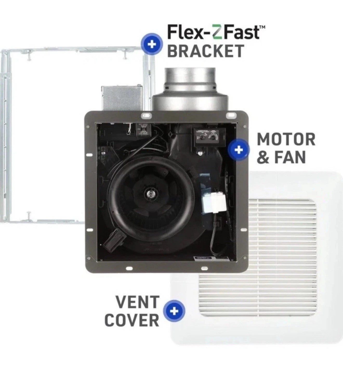 Panasonic FV-0511VQ1 WhisperCeiling DC Pick-A-Flow Ceiling Exhaust Fan Open Box