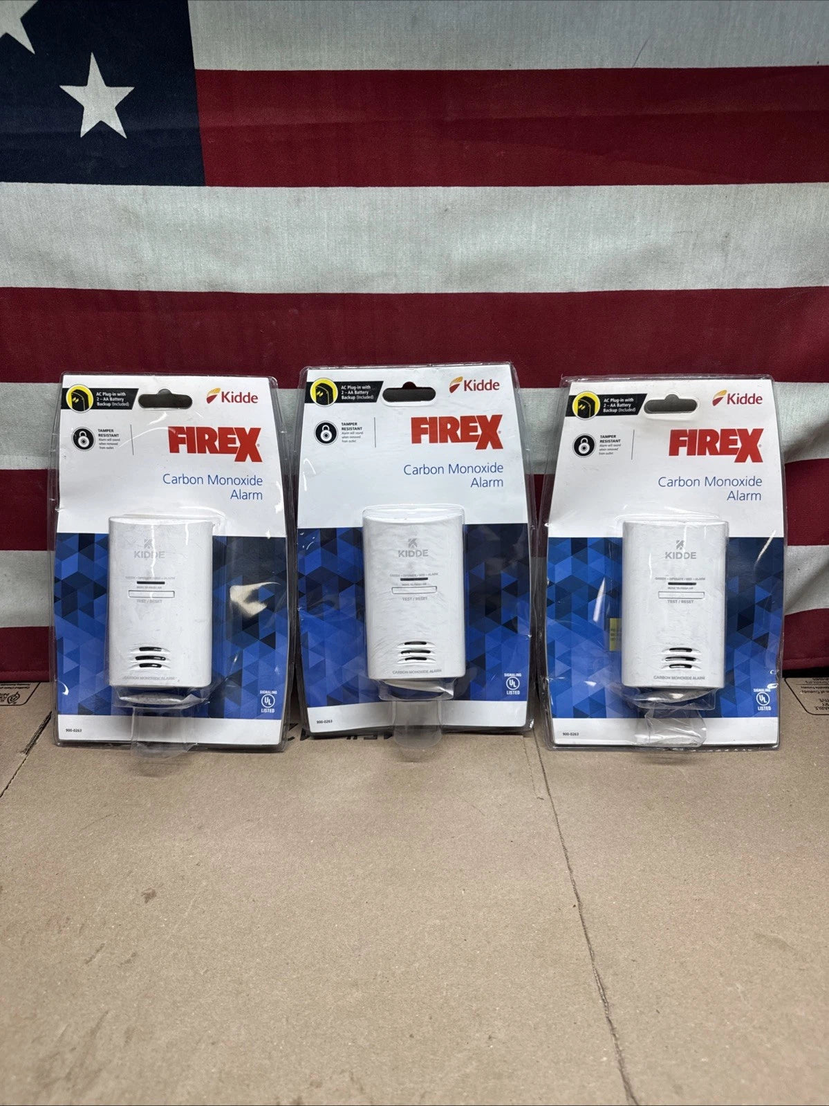 3-Pack Kidde 21027451 Plug In Carbon Monoxide Alarm with Battery Back-Up New