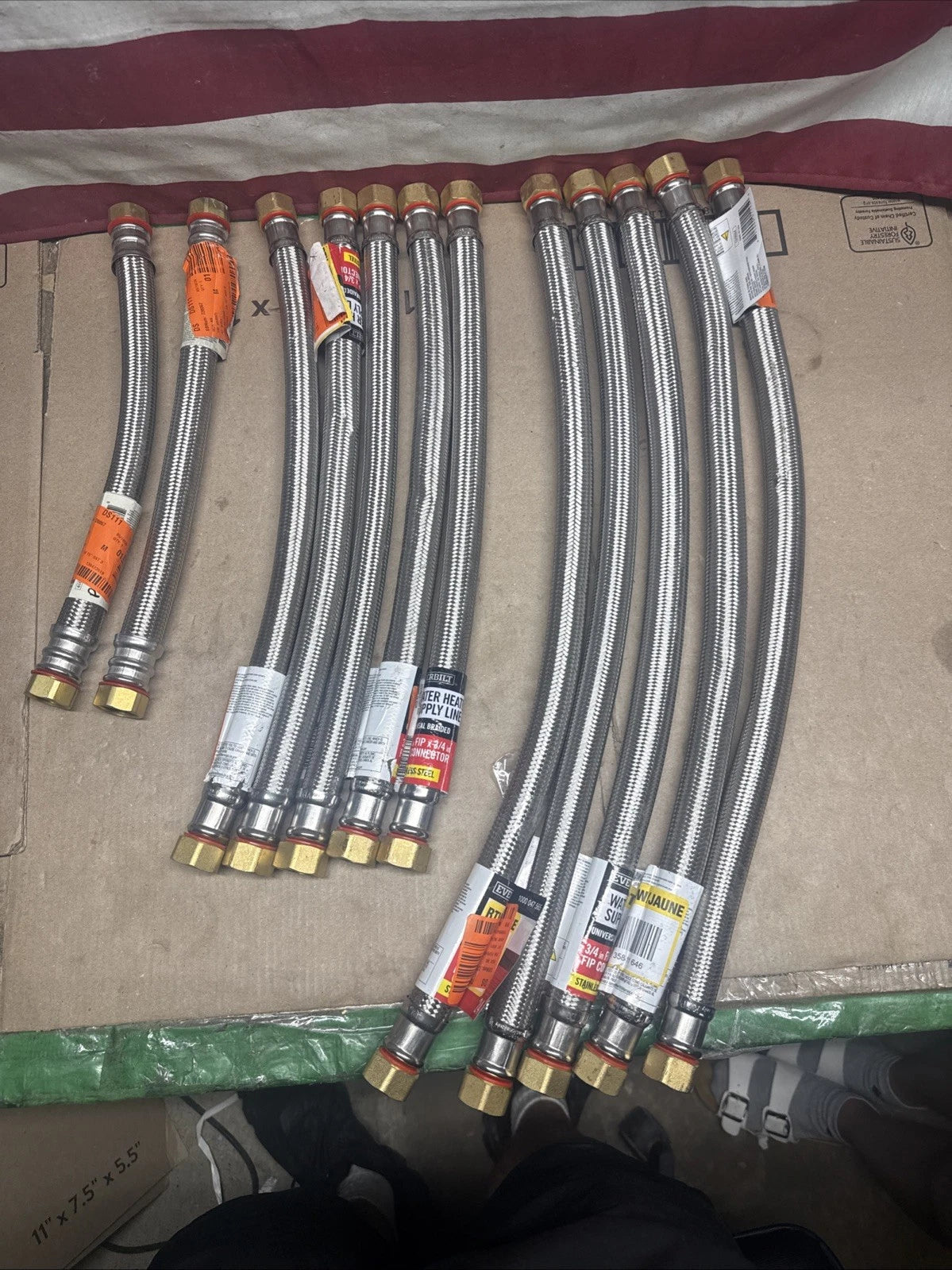 12 Pk Everbilt 3/4" FIP x 3/4" FIP Stainless Steel Water Heater Connectors READ