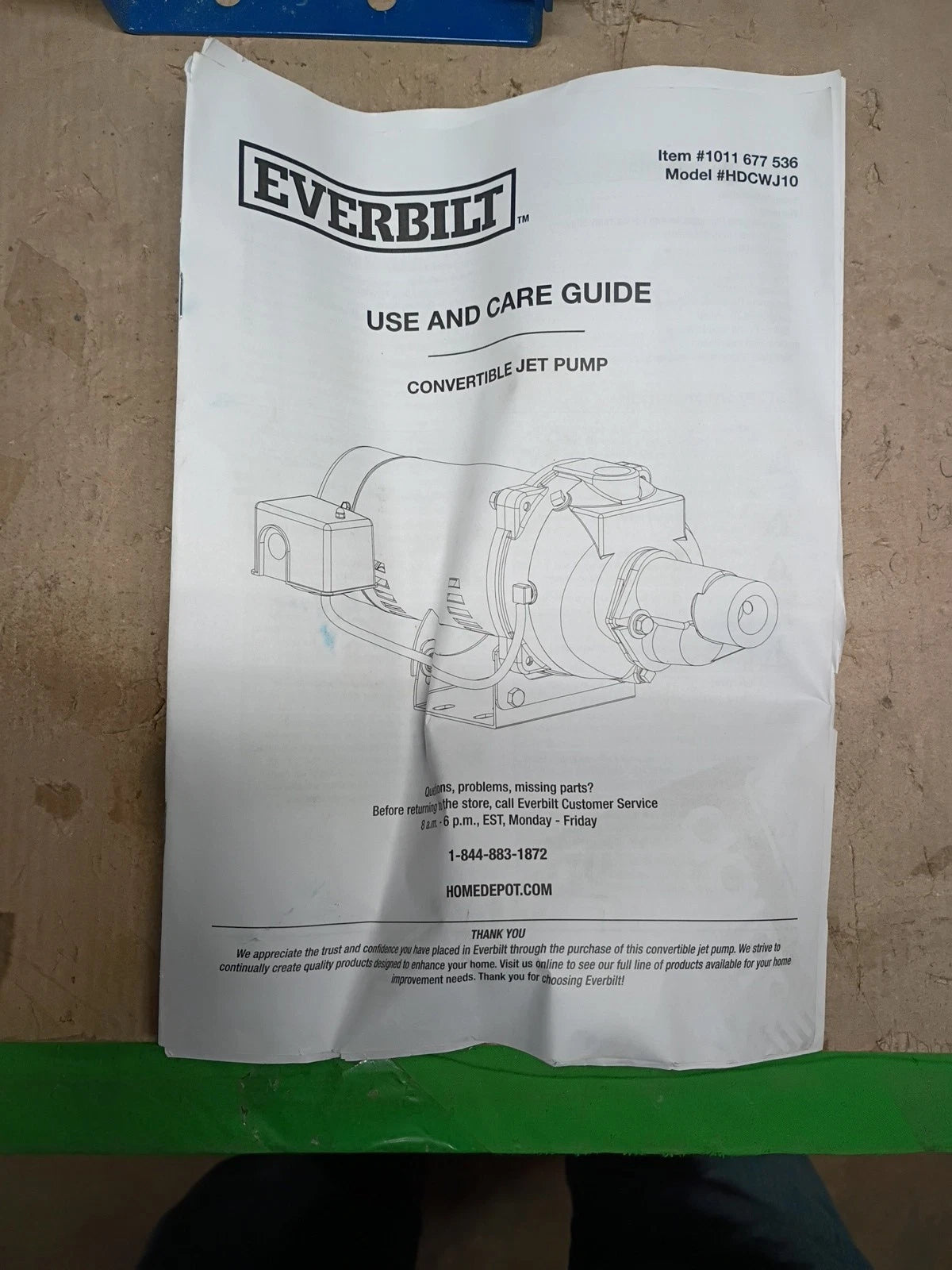 Everbilt HDCWJ10 1 HP Professional Convertible Jet Pump OPEN BOX,