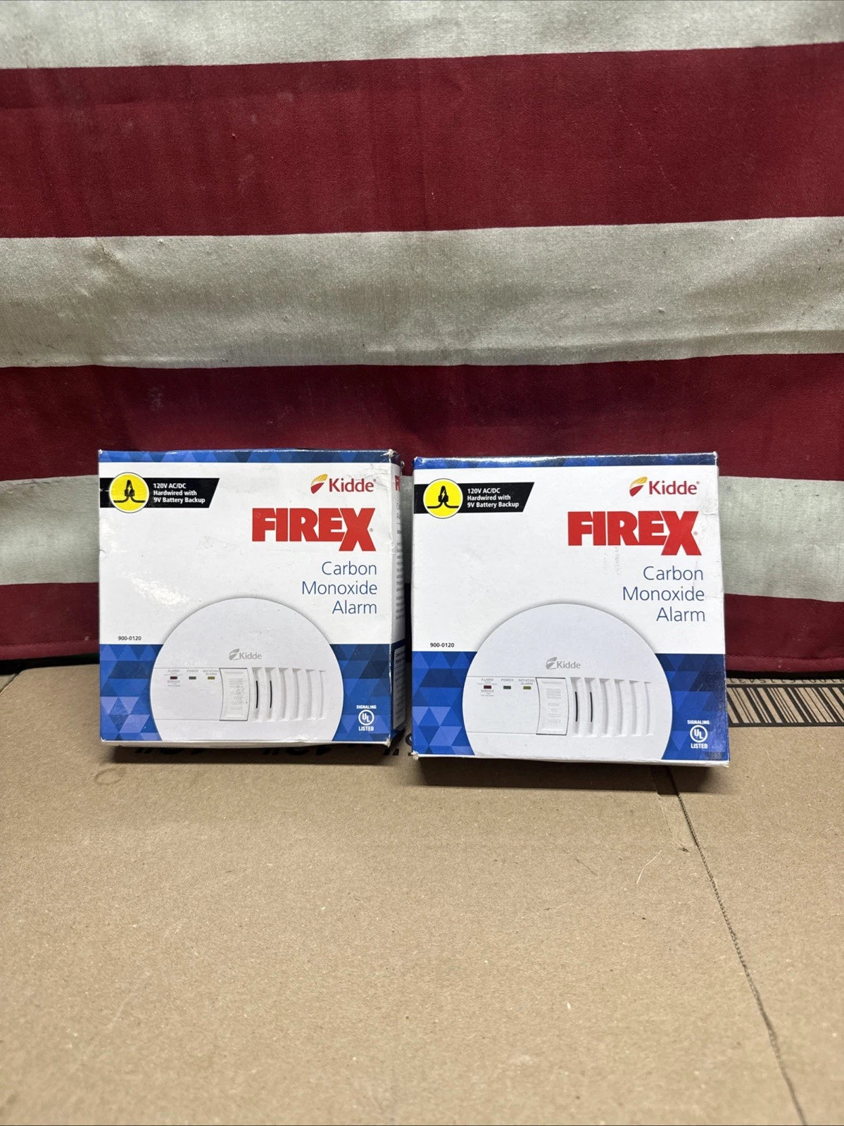 2 Pack Kidde Firex Hardwired Carbon Monoxide Detector w/LED, 9V Backup Battery