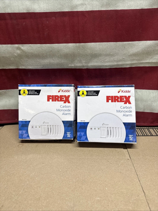 2 Pack Kidde Firex Hardwired Carbon Monoxide Detector w/LED, 9V Backup Battery