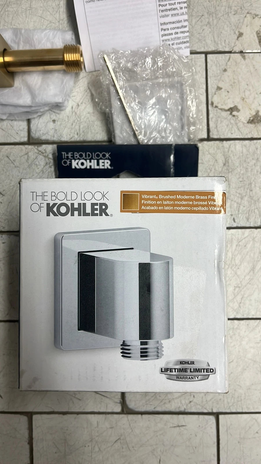 Kohler 98351-2MB Supply Elbow 1/2" Brass Check Valve-modern Brass open box