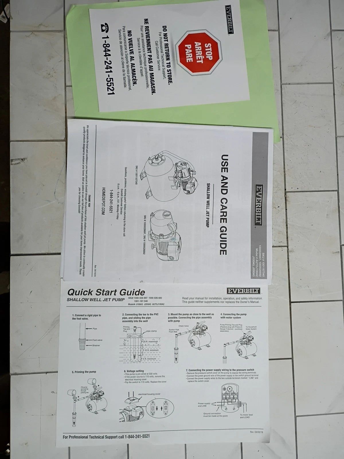 Everbilt 1/2HP Jet Pump/Tank Combo Cast iron with 6 Gallon Tank New Open box