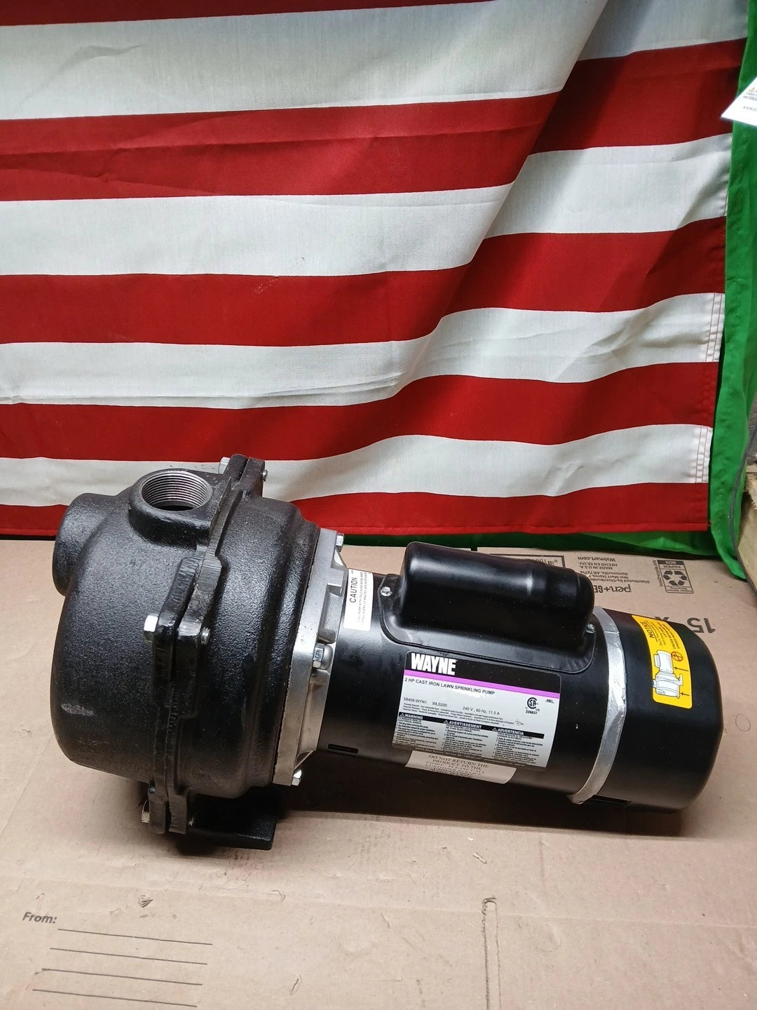 Wayne 2 HP Permanent Lawn Sprinkler Pump New-Open Box....