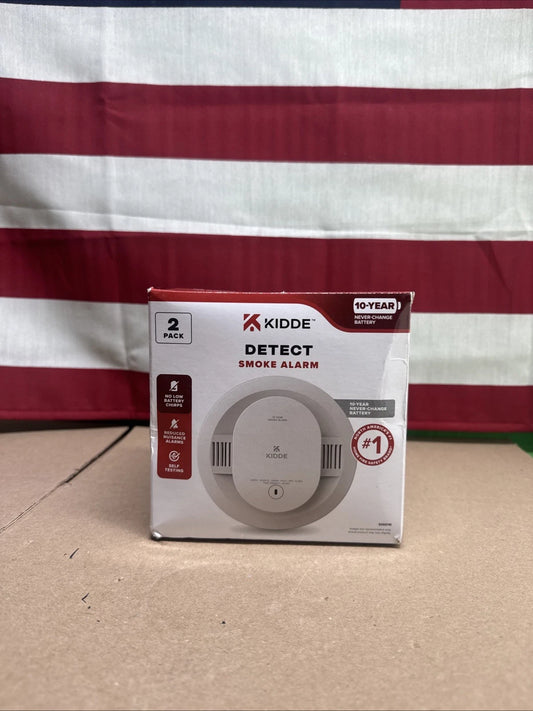 2 PACK Kidde Smoke Detector 10-Year Battery Powered LED Warning Light 20SD10