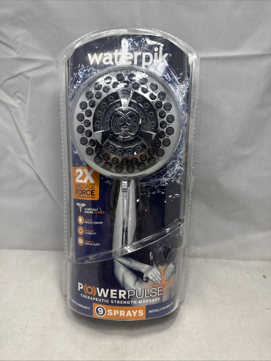 Waterpik PowerPulse 9-Spray Wall Mount Handheld Shower Head 1.8 GPM Chrome