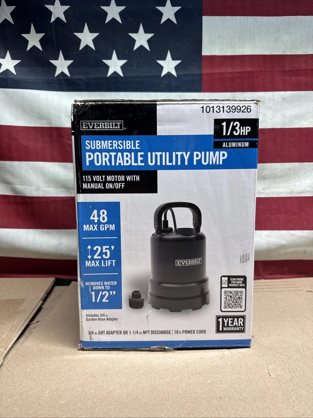 Everbilt 1/3 HP Submersible Aluminum Utility Pump