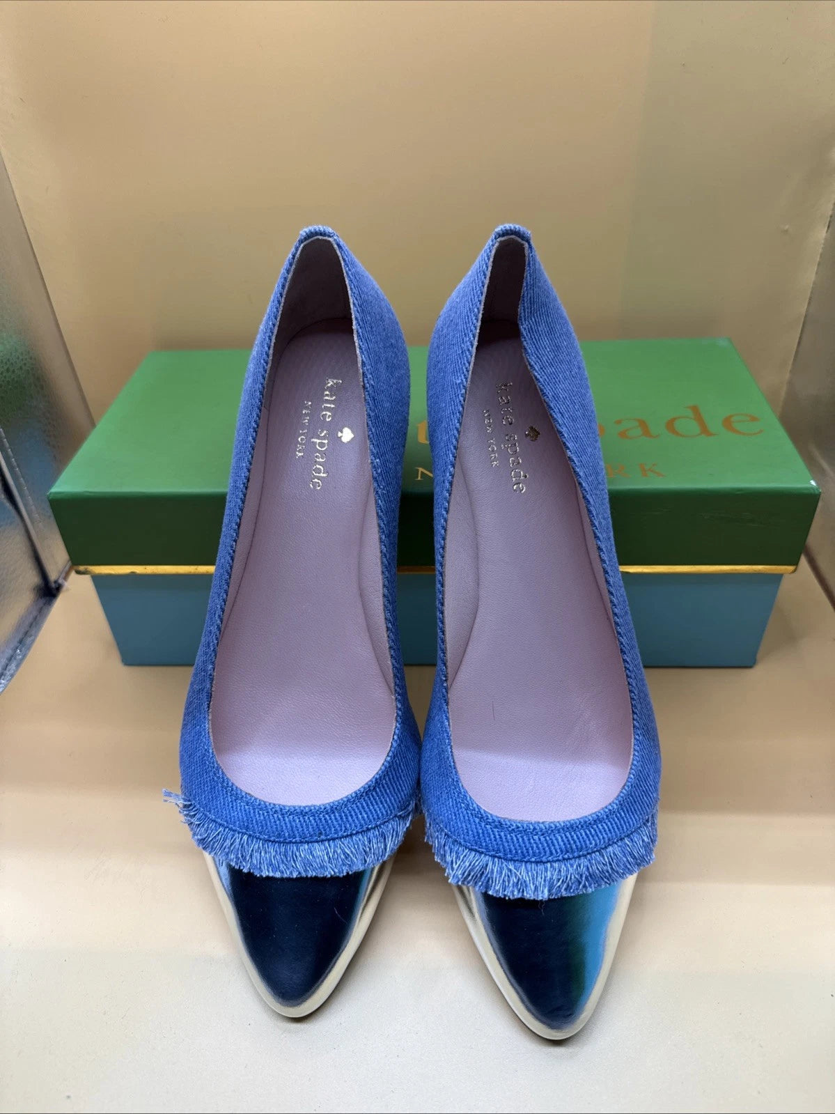 SP2- Kate Spade New York Nelly Flats Size 7M Washed Denim / Specchio