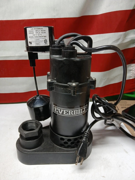Everbilt 1/2 HP Submersible Aluminum Sump Pump with Vertical Switch HDPS50W