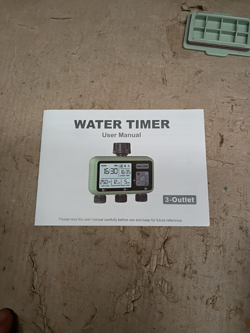 VEVOR Water Timer 3 Outlets, Hose Watering Sprinkler with 3 Independent, OB,
