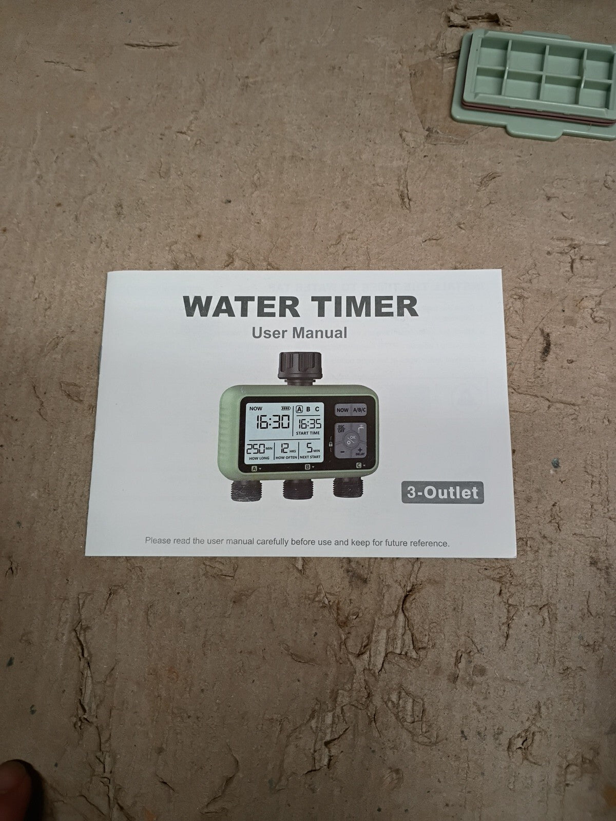 VEVOR Water Timer 3 Outlets, Hose Watering Sprinkler with 3 Independent, OB,