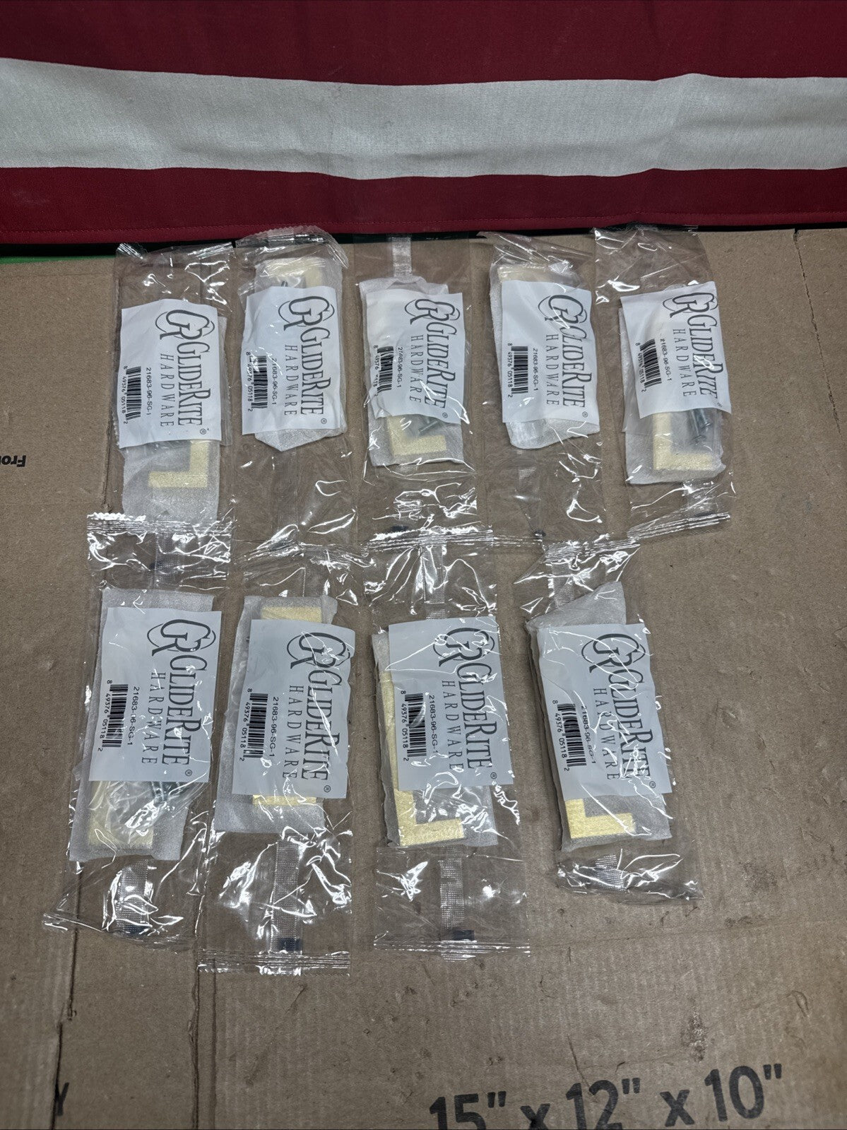 Lot Of 9 GlideRite 3-3/4" CC Square Cabinet Bar Pull Satin Gold - 21683-96-SG-1