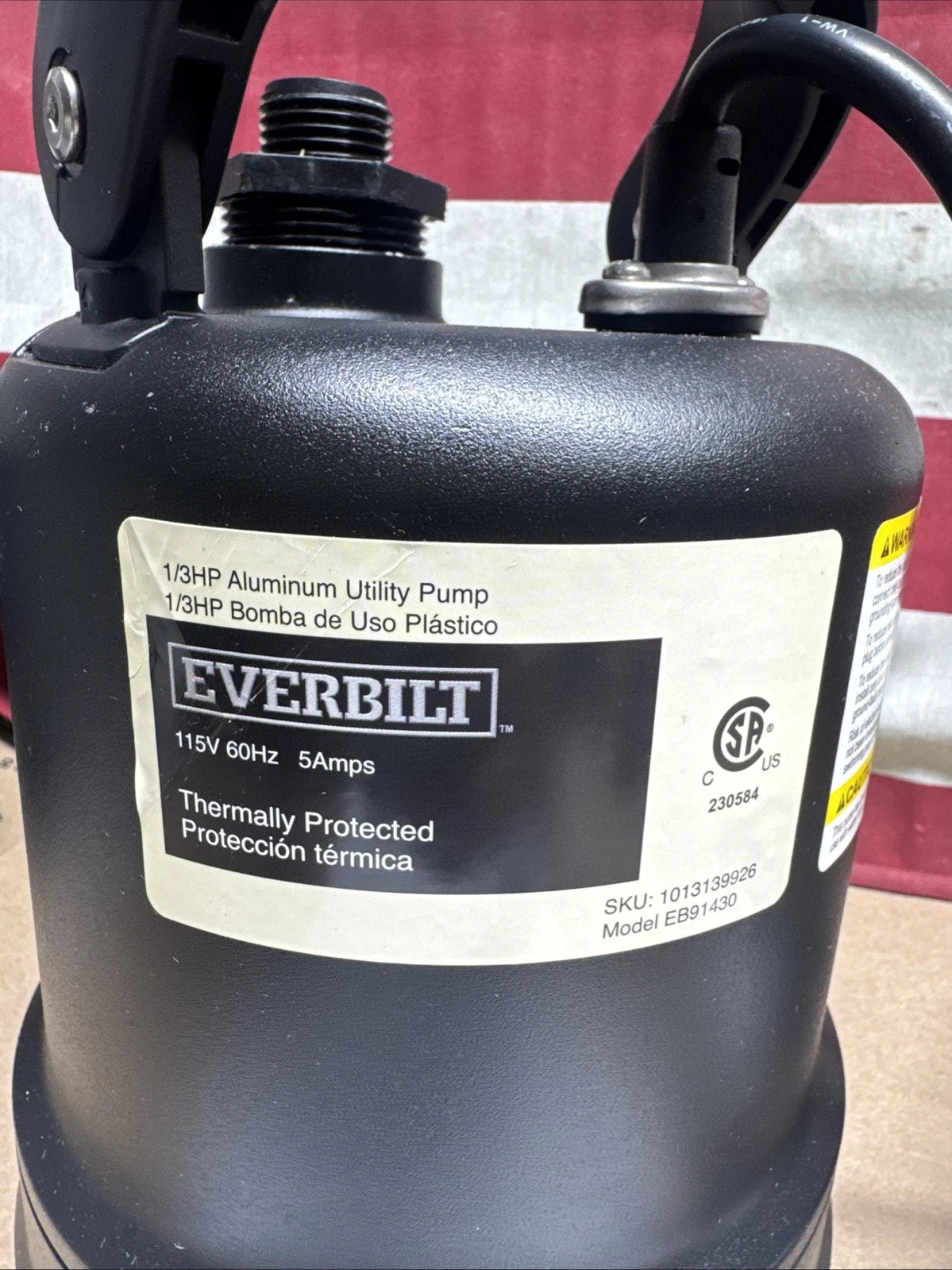 Everbilt 1/3 HP Submersible Aluminum Utility Pump